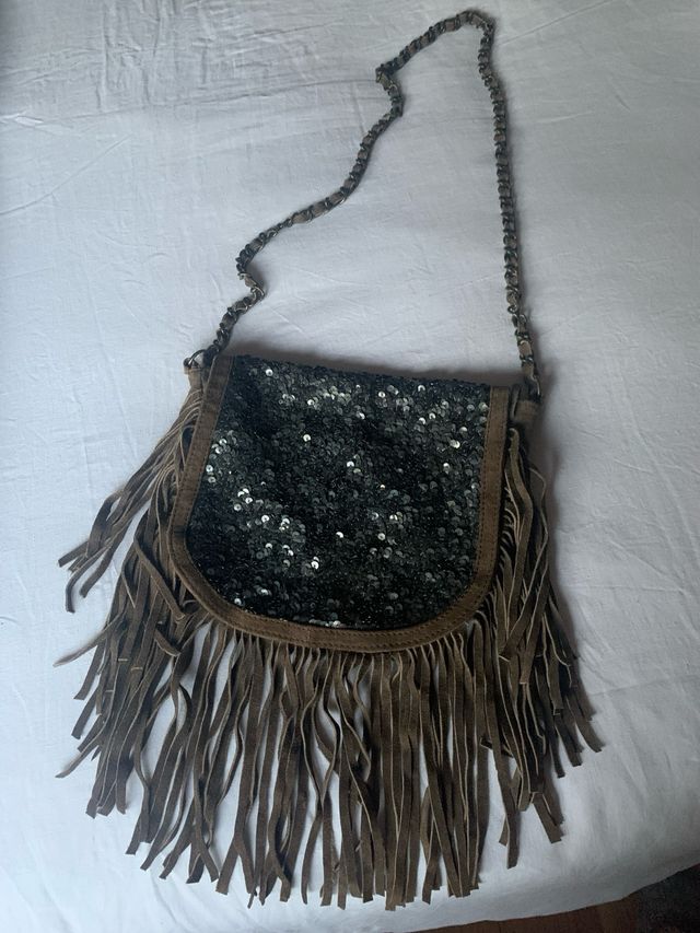 Bolso Massimo Dutti flecos y lentejuelas