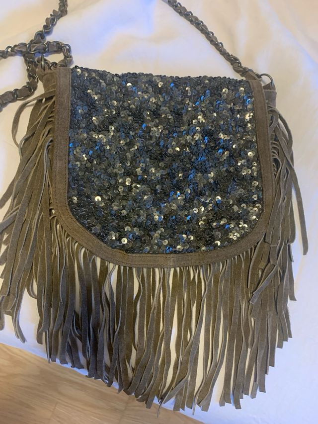 Bolso Massimo Dutti flecos y lentejuelas