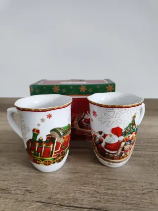 Set 2 Tazze Natale Brandani Porcellana