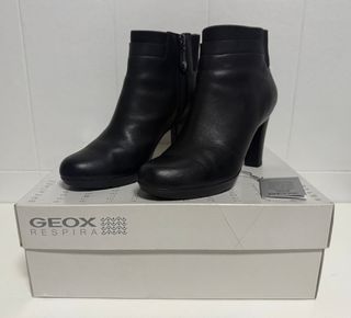 Geox Stivaletti Neri Pelle Tacco Alto