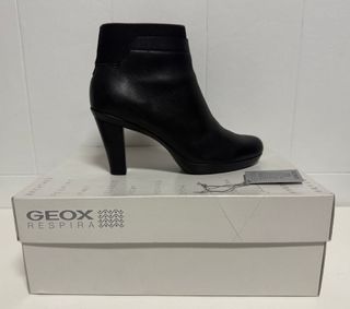 Geox Stivaletti Neri Pelle Tacco Alto