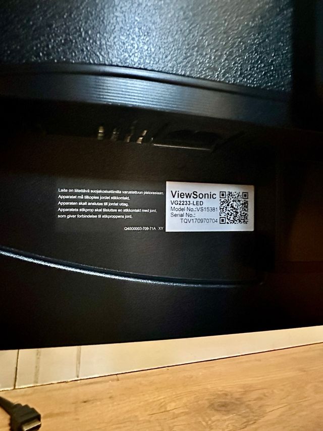 Monitor ViewSonic VG2233-LED Negro