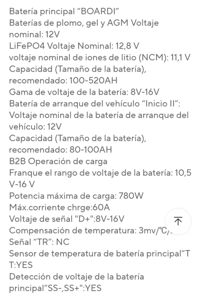 Cargador Booster DC 12V 60A litio camper
