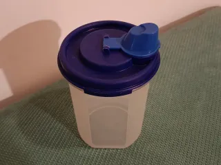 Contenitore olio/aceto Tupperware blu/trasparente