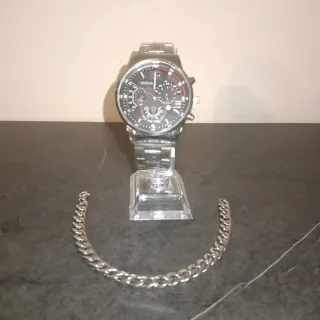 Orologio Geneva e Bracciale Argento