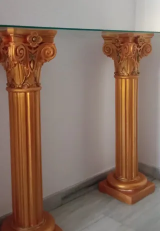 Colonne decorative dorate + vetro