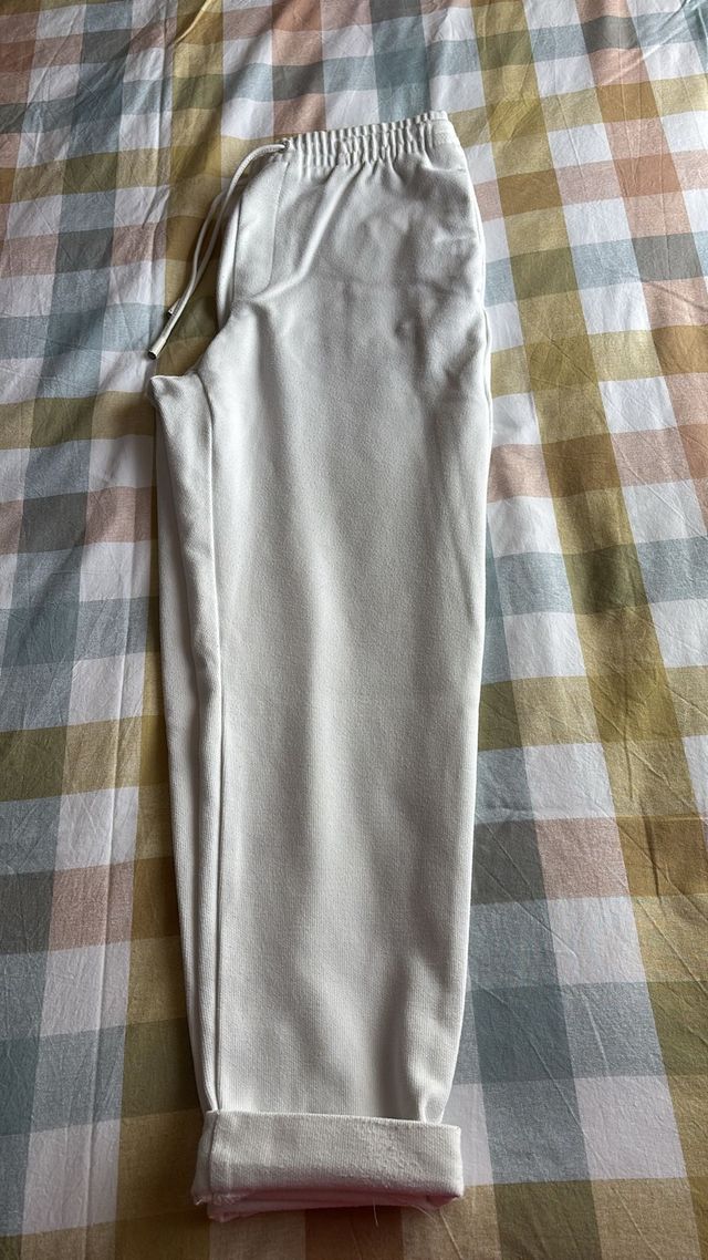 Pantalón chándal Zara Talla M Blanco