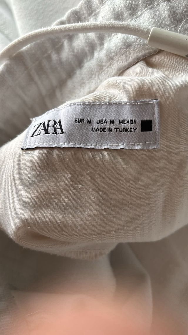 Pantalón chándal Zara Talla M Blanco