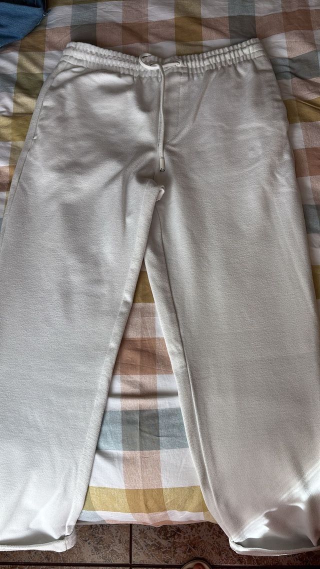 Pantalón chándal Zara Talla M Blanco