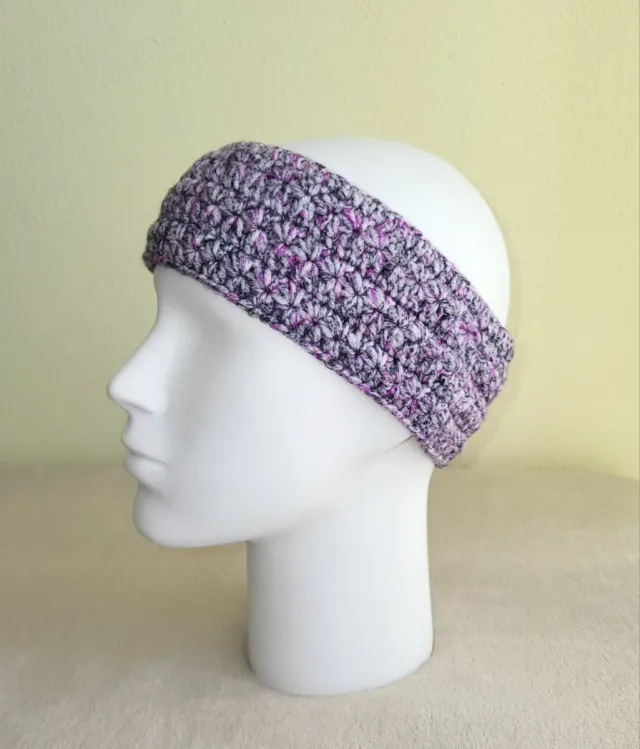 Cerchietto multicolore in lana intrecciata a mano