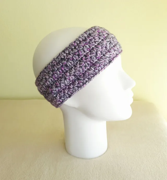 Cerchietto multicolore in lana intrecciata a mano