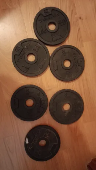 9 Discos de pesas DOMYOS 1kg 0,5kg