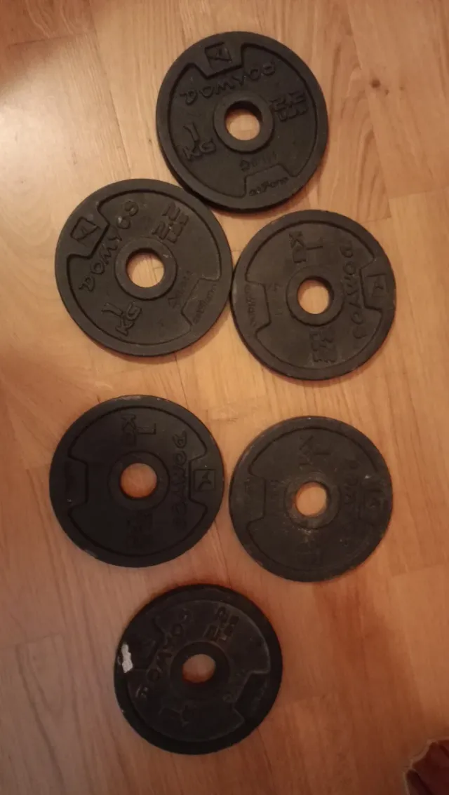 9 Discos de pesas DOMYOS 1kg 0,5kg