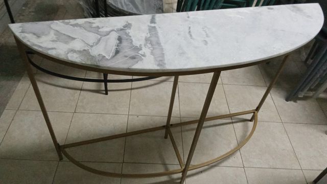 Mesa consola mármol y metal