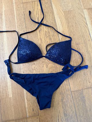 Bikini lentejuelas azul Calzedonia