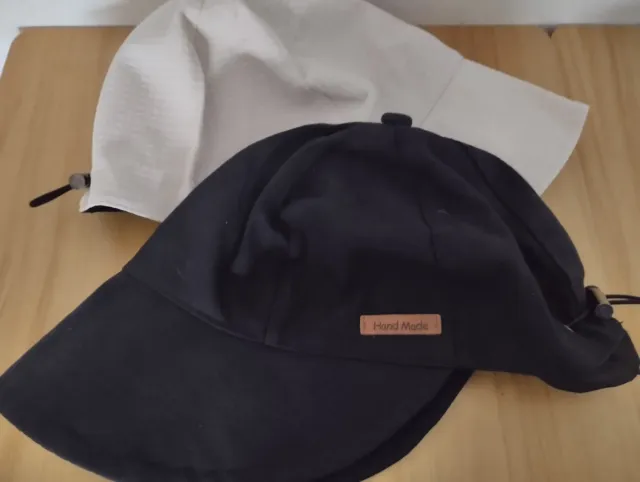 Lote 2 gorros visera negro y beige