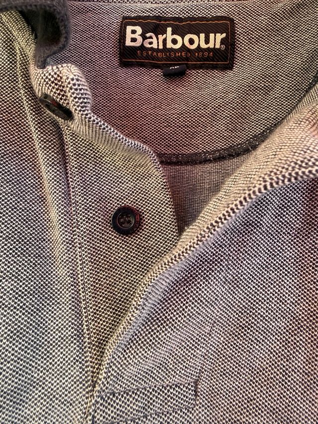 Polo azul jaspeado BARBOUR talla XL