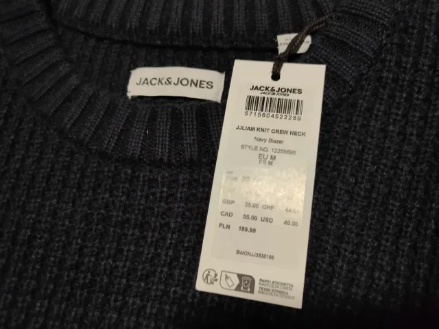 Jersey Jack and Jones Azul Oscuro. Nuevo. Talla M