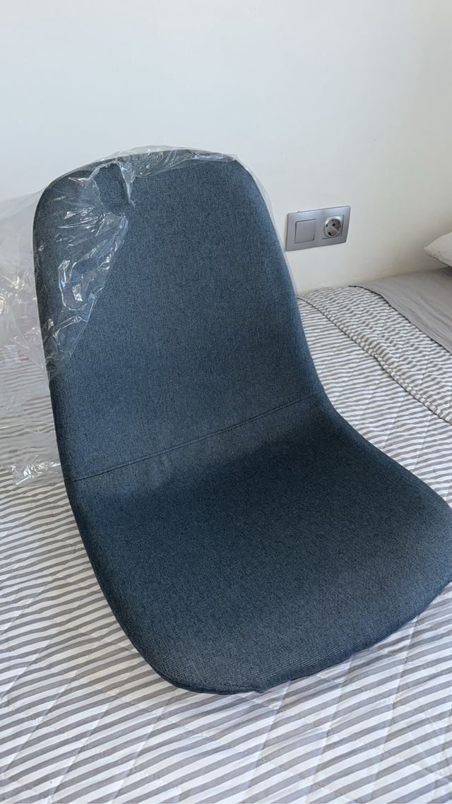 4 Silla de salón azul/gris NUEVAS SIN ABRIR