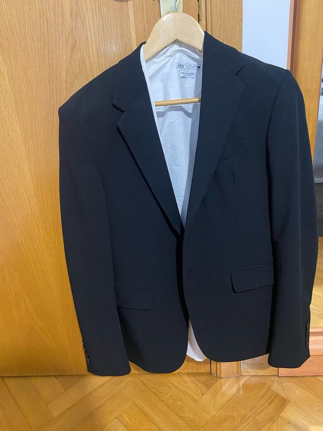 Nuovo completo da uomo Zara nero S + cravatta