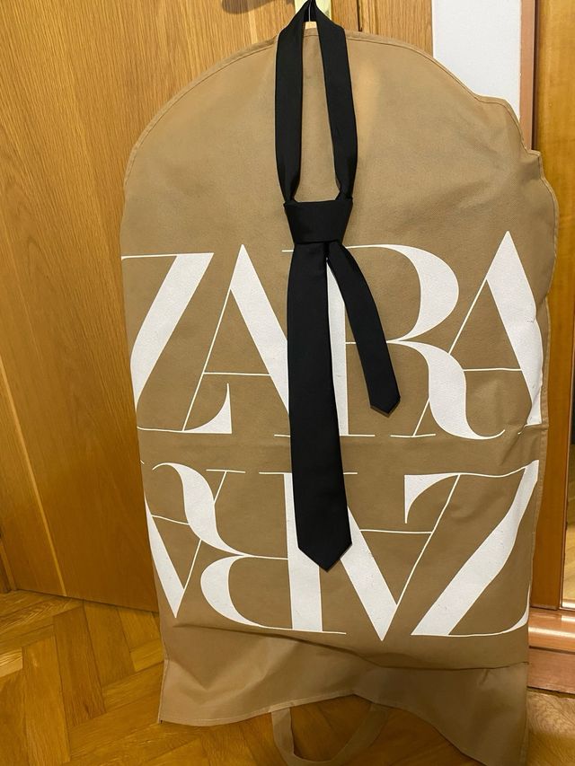 Nuovo completo da uomo Zara nero S + cravatta