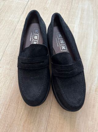 Mocasines negros de ante