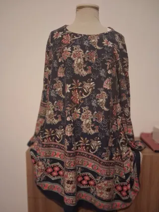 Vestido estampado manga larga