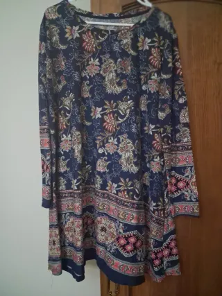 Vestido estampado manga larga