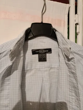 Camisa On the Road cuadros azul y blanco Talla M