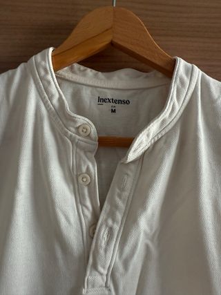 Camiseta Henley Blanca Talla M