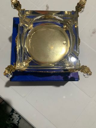 Posacenere cristallo e oro