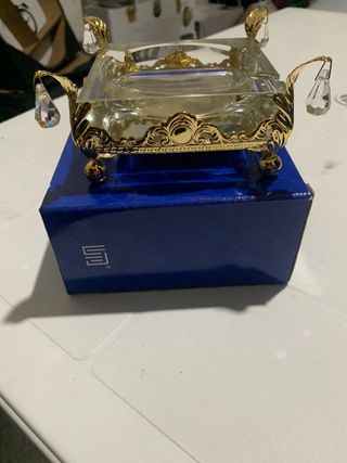 Posacenere cristallo e oro