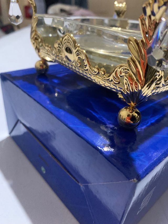 Posacenere cristallo e oro