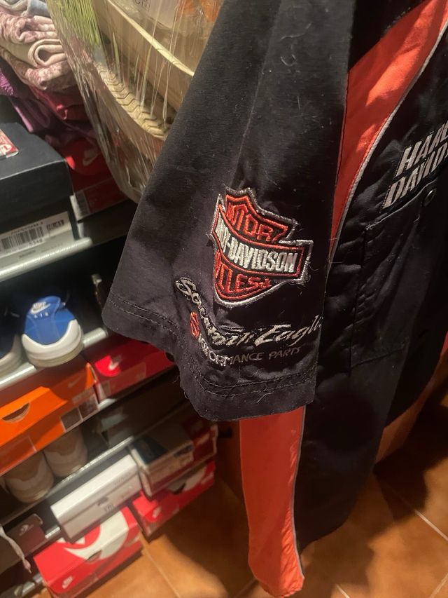 Camisa Harley Davidson Talla Negra Naranja