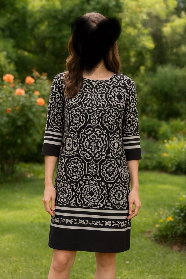Vestito fantasia vintage nero/grigio