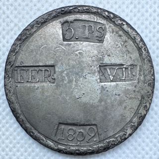Moneda Fernando VII 1809 Tarragona 5 Ps