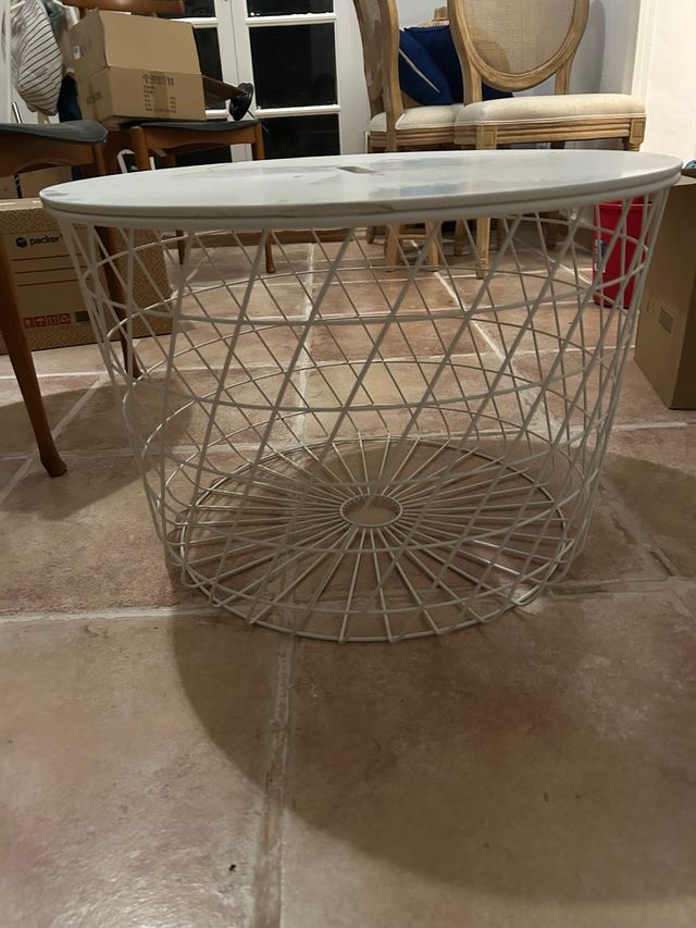 Tavolo laterale rotondo bianco