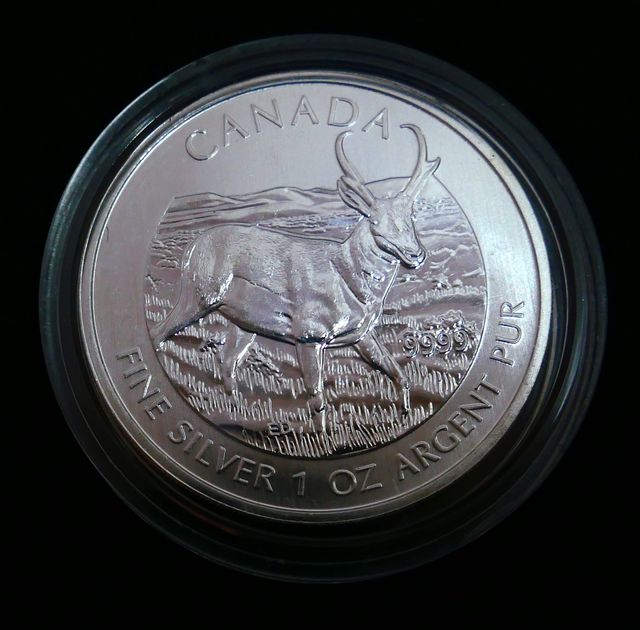 Moneda 1 onza plata 60 Canada Ciervo/Elk 2013
