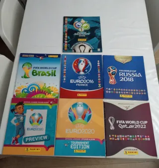 Lote 7 Álbumes cromos Panini Mundial y Eurocopa