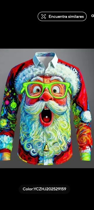 Camisa Navideña Santa Claus Talla M