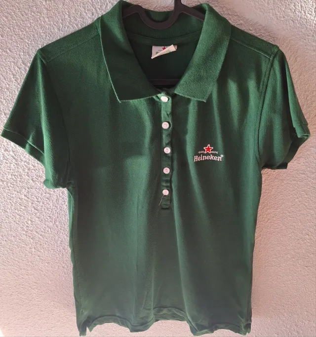 Camisa Polo Heineken Verde Mujer Manga Corta