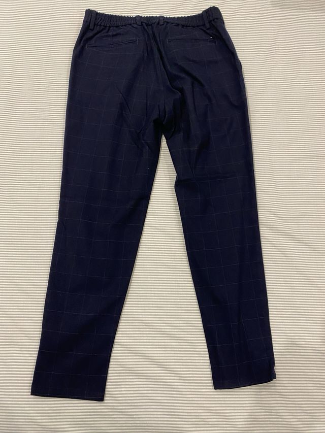 Pantalón Massimo Dutti Cuadros Azul