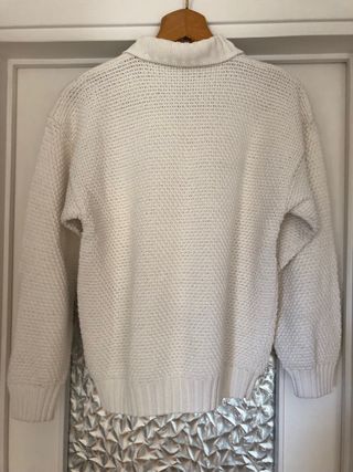 Maglione in cotone unisex bianco