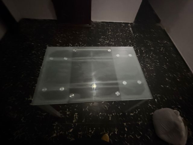 Mesa de comedor plegable cristal y metal