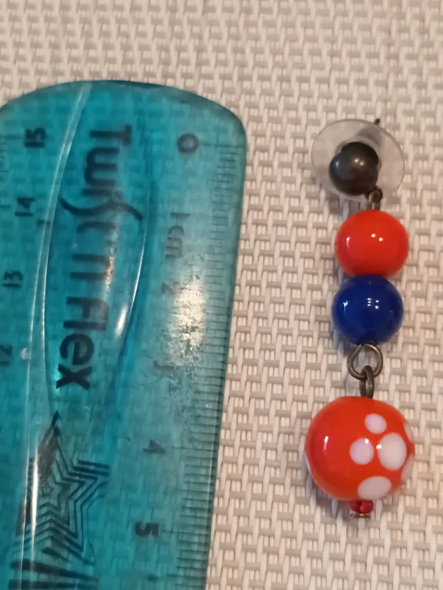 Pendientes bolas coral y azulón