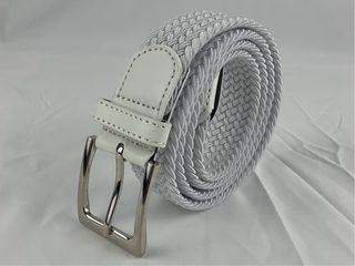 Cinturón elástico trenzado blanco