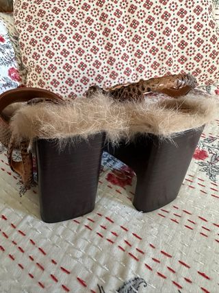 Sandalias Clergerie Piel Serpiente y Pelo