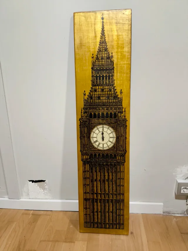 Reloj Big Ben Madera Dorado