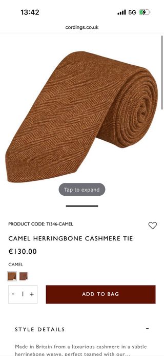 Corbata Cordings London 100% Cachmere