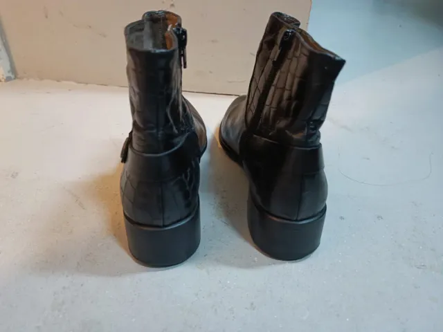 Botines Wonders Piel Negra Mujer